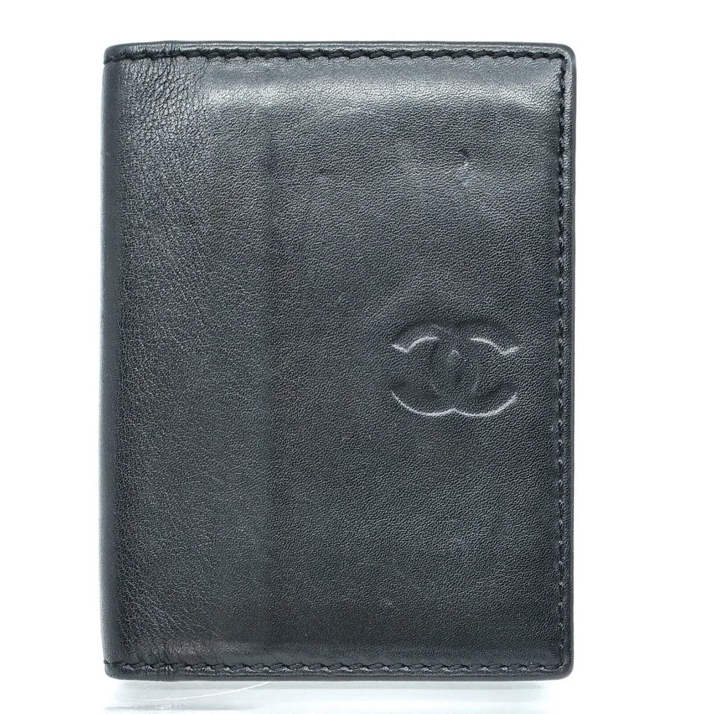 Chanel Card Case Black Leather